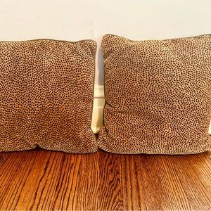 2 Leopard Print Throw Pillows 15” x 15”